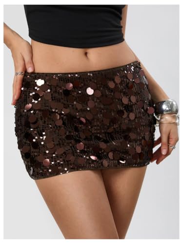 Image of Floerns Women's Sequin Low Waist Mini Skorts Night Out Skirt Shorts