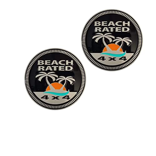 Image of 2 Pcs 4X4 Emblem Badge Car Side Fender Rear Tail Plate Logo Nameplate Badge Compatible with Jeep Wrangler car Truck SUV(Beach Rated)