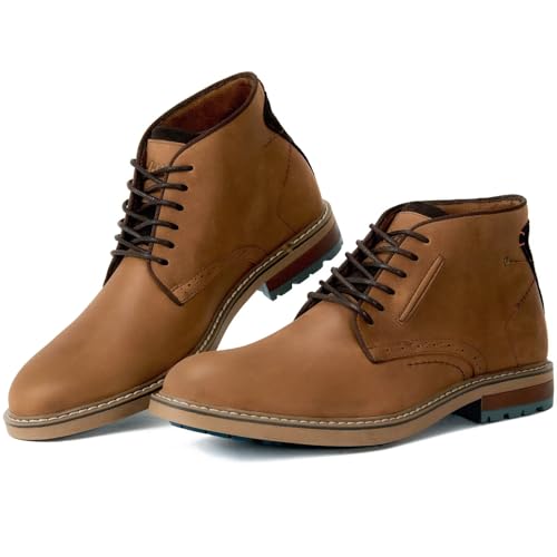 Image of Arkbird Men's Chukka Boots, Leather Ankle Dress Boot Casual Oxfords Lace Up Work Shoes