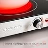 OVENTE Infrared Ceramic Double Burner, 1800W Electric Countertop Hot Plate with Black Crystalline Glass, Portable Stainless Steel Cooktop for Home, Office, or Dorm Use, Black BGI302GB #1