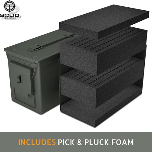 Solid Tactical 50 Cal Metal Ammo Can with Foam - Green - Custom M2A1 Waterproof Ammo Storage Box - Thumbnail 2