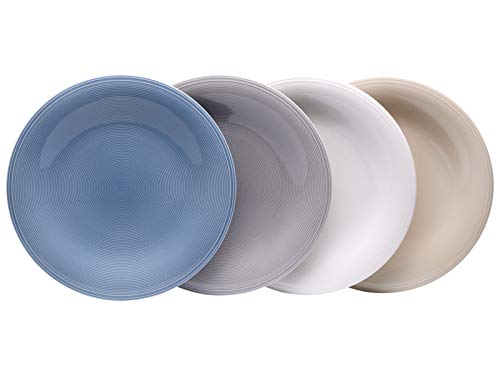 vivo by Villeroy & Boch Group Colour Loop Dinner Plate, Set of 4, Diameter 30 cm, Premium Porcelain, Multicoloured