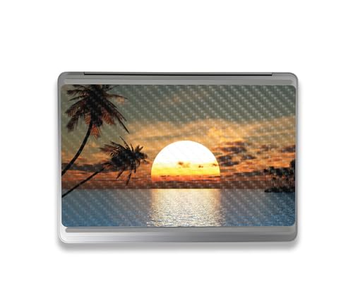 Image of MightySkins Carbon Fiber Skin Compatible with Microsoft Surface Laptop Studio 2 (2023) Full Wrap Kit - Tropical Sunset | Protective, Durable Textured Carbon Fiber Finish | Made in The USA