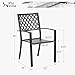 PHI VILLA Outdoor Dining Chairs Set of 2, Stackable Black Metal Wrought Iron Chairs, All Weather Dining Furniture for Patio, Deck, Proch, Backyard