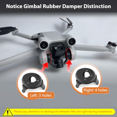 Replacement for DJI Mini 3 Gimbal Shock Absorption Rubber for DJI Mini 3 Pro Damper Rubber Gimbal Camera Shock Absorber Drones Accessories Parts with Repair Tools(Left and Right Rubber)