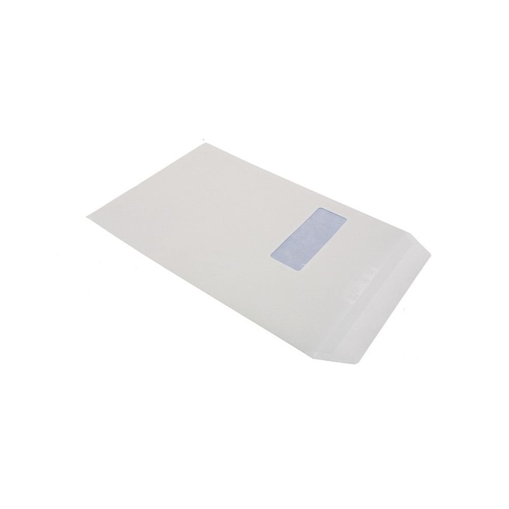 5 Star C4 White Envelopes Press Seal (250 Pack) Pocket Envelope Strong with Window 90gsm