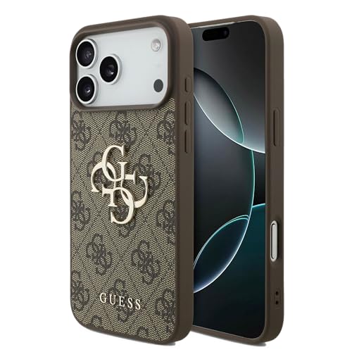 CG MOBILE Guess 4G - Custodia grande con logo per iPhone 17 Pro, colore: marrone