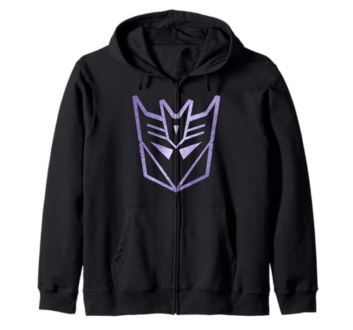 Transformers Decepticons Classic Metal Purple Logo Zip Hoodie