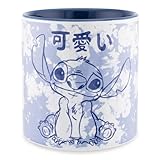 Disney Lilo & Stitch Experiment 626 Asian-Style Ceramic Tea Cup | Traditional Japanese-Inspired Mug Without Handle | Holds 12 Ounces