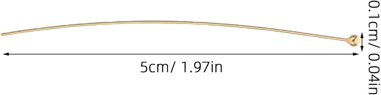 Gatuida 200pcs Round Head Pins for Jewelry Making Copper Ball Pins for DIY Crafts Safe Rounded Head Earring Craft for Necklaces Bracelets Beading Supplies