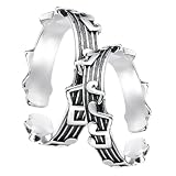 Hoement Anillos Abiertos de Notas Musicales Cobre Negro, Diseño Clásico y Liviano, Cómodos para Uso Diario y Fiestas, Pack de 2 Piezas