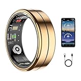 Smart Ring Health Tracker, Health Rings for Women & Men, Long-Lasting Battery Sleep Rings, Fitness & Sleep Monitor Compatible with iOS & Android, No Subscription Required (Rose Gold, 7)
