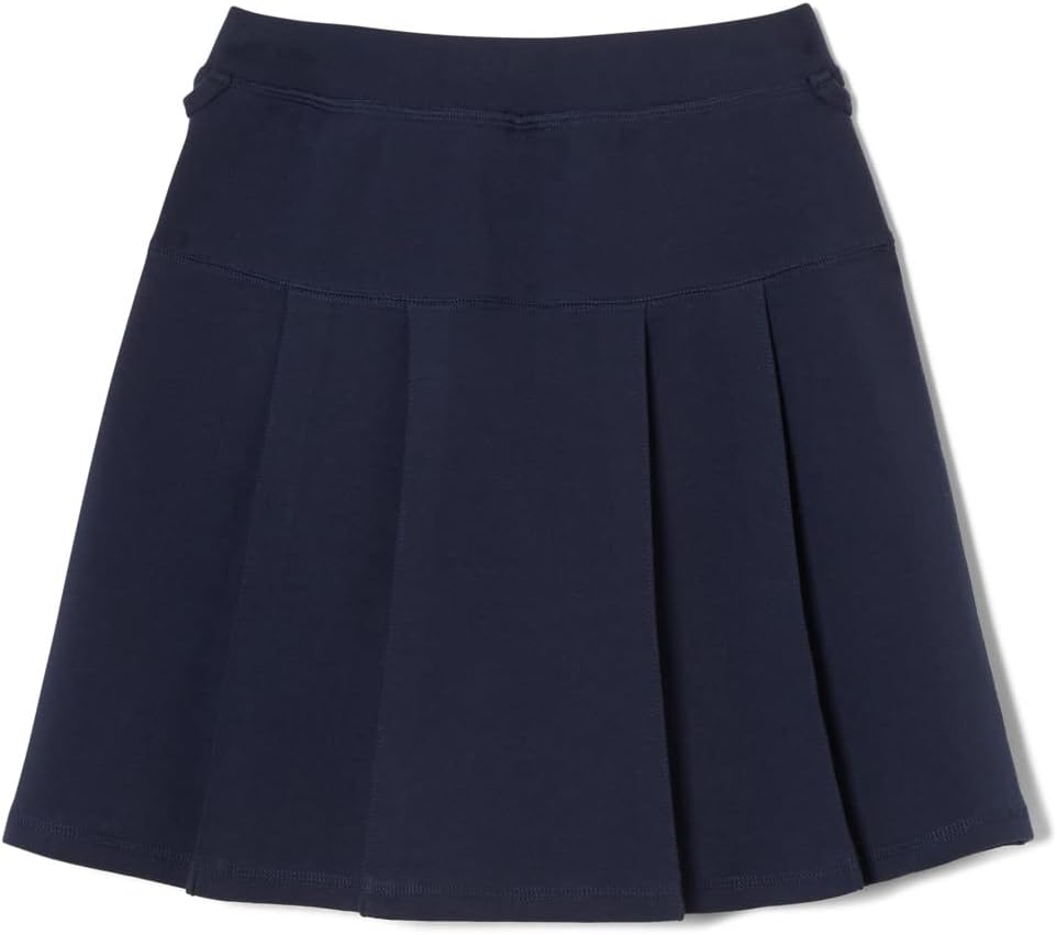 French Toast Girls Adaptive Pleated Ponte Scooter Skirt with Pull-Up Loops - Sensory-Friendly School Uniform