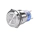 Produktbild Keenso 19mm 12V-24V Wasserdicht Edelstahl Verriegelung LED Power Druckschalter Ein/Aus Latch Taste Schalter 1NO1NC(weiß)