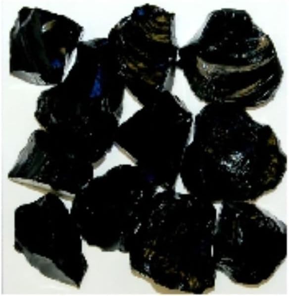 LBLACKZM-50 Recycled Chunky Glass Black - Medium - 0.5-1 in. - 50 lbs