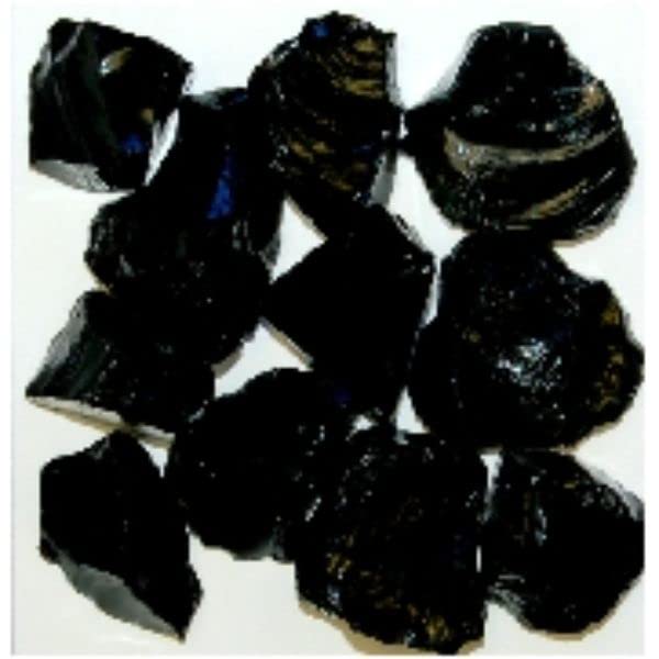 American Specialty Glass LBLACKZM-3 Recycled Chunky Glass Black - Medium - 0.5-1 in. - 3 lbs