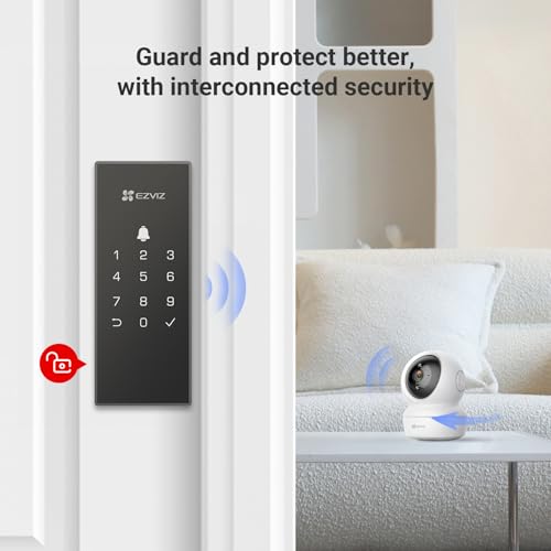 EZVIZ DL03 Smart Rim Lock - Bluetooth e Wi-Fi ativado, entrada sem chave de vários métodos, controle
