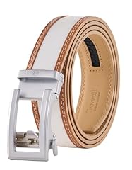 White/Brown Belt Silver Buckle