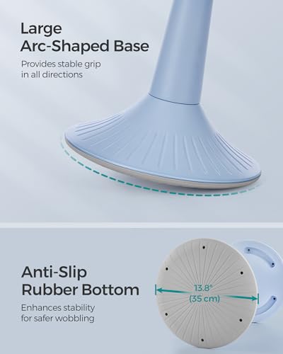 Image of SONGMICS Kids Wobble Chair 6-12Y, Active Sitting Stool with Focus Support, 18.1 inch Height 154 lb Capacity, Anti-Slip Base Tool-Free Assembly, Pale Blue and Dove Gray UOSC010Q01