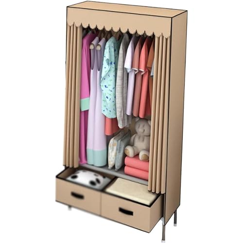 Armoire en tissu facile à assembler avec penderie de grande capacité