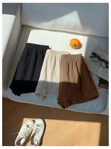 Image of MakeMeChic Women's 3 Pack Linen Shorts Gingham Striped Beach Shorts | Summer, Plaid, Cover Up Shorts