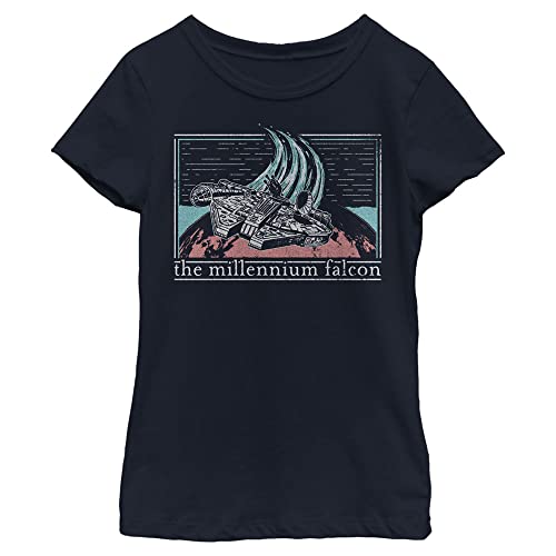 T-shirt Star Wars Falcon Flyby fille à manches courtes pour cadeau d'anniversaire