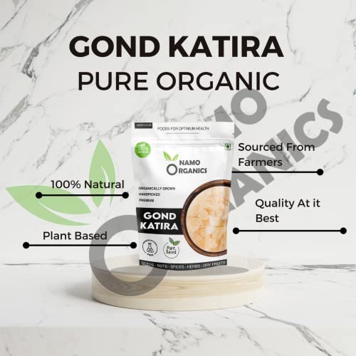 Image of Namo Organics Gond Katira Pure - 500 Gm | Cooling Properties | 100% Natural Superfood For Summer Edible Gum (500 gm)