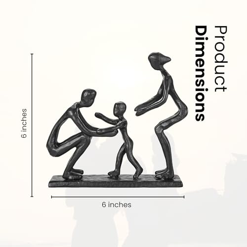 Figurines rústicas familiares de hierro fundido para decoración miniatura 5