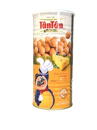 Image of Combo - Cheese Peanuts and Spicy Garlic Peanuts - Dau Phong Vi Pho Mai va Dau Phong Toi Ot - 7 Oz per Can with 2 Cans per Order