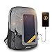 Sunnybag Explorer+ | Solar-Rucksack mit abnehmbarem 6 Watt Solar-Panel | USB-Anschluss | Inklusive Laptop-Fach für 15,6 Zoll Notebook | 15 Liter | Wasserabweisend | grau-schwarz