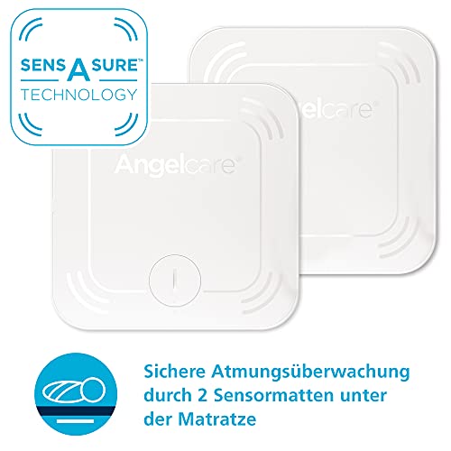Angelcare SmartSensor Pro 2, 2-in-1 Überwachung: Audio + Bewegung mit Wireless Sensormatten, Raumtemperaturanzeige