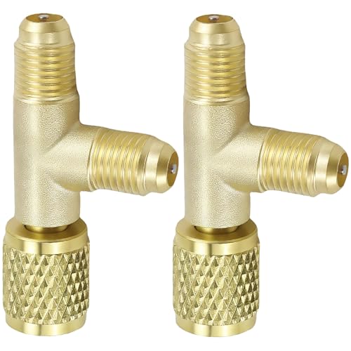 Adaptador de Cobre En T de 1/4 Pulgadas para HVAC, 2 Piezas
