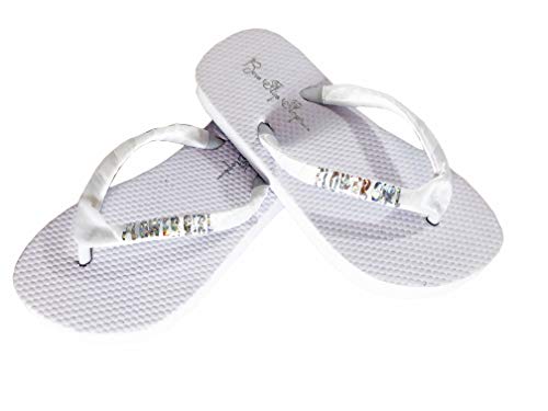Flower Girl Glitter Strap Flip Flops, Toddler Little & Big Girl Sandals for Wedding Bridal Party