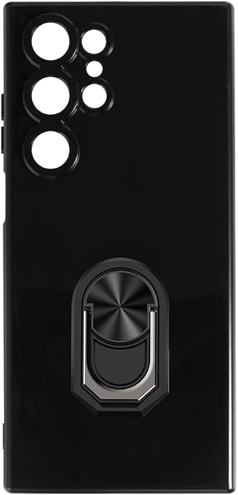 Case and Ring Holder for Oukitel C61 Pro - Black+Black