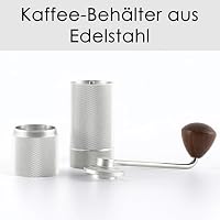 Hanseküche Kaffeemühle - Manuelle Kaffeemühle mit Präzisions-Edelstahlmahlwerk und Holzgriff - Kegelmahlwerk für Espresso, Espressomühle (Silber Matt)) – Ansicht 5