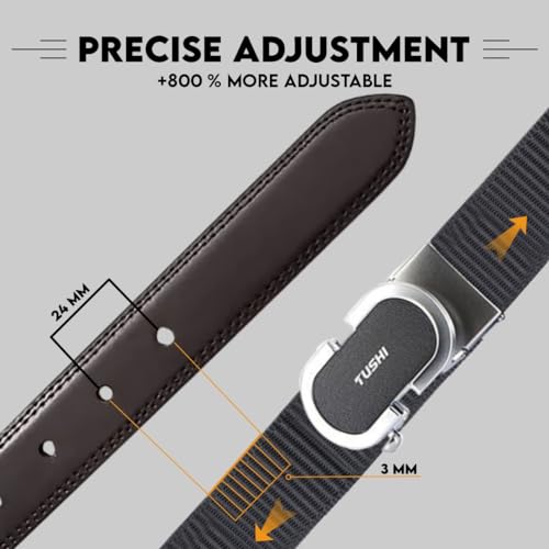 Image of TUSHI Ratchet Golf Casual Belt for Men, Nylon Web Tactical Work Belt with Automatic Slide Buckle