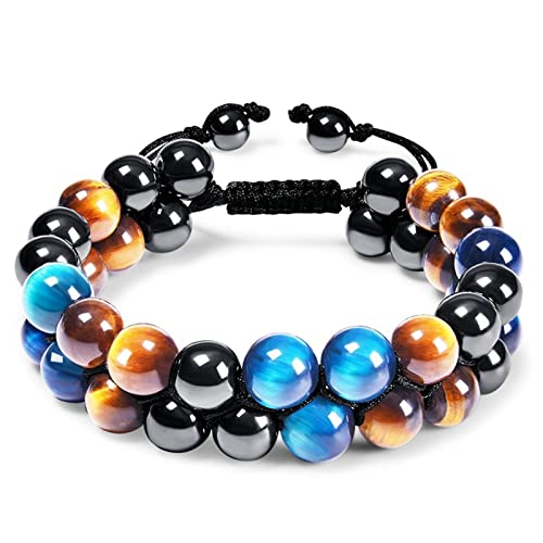 Bracelet en pierre noire élastique de 17cm pour enfiler votre bijou sans effort