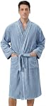 Inner Wish Terry Peigne de bain - Ultra Soft Absorbent Quick-Dry Robe Spa avec des poches pour homme, Robe légère pour la douche