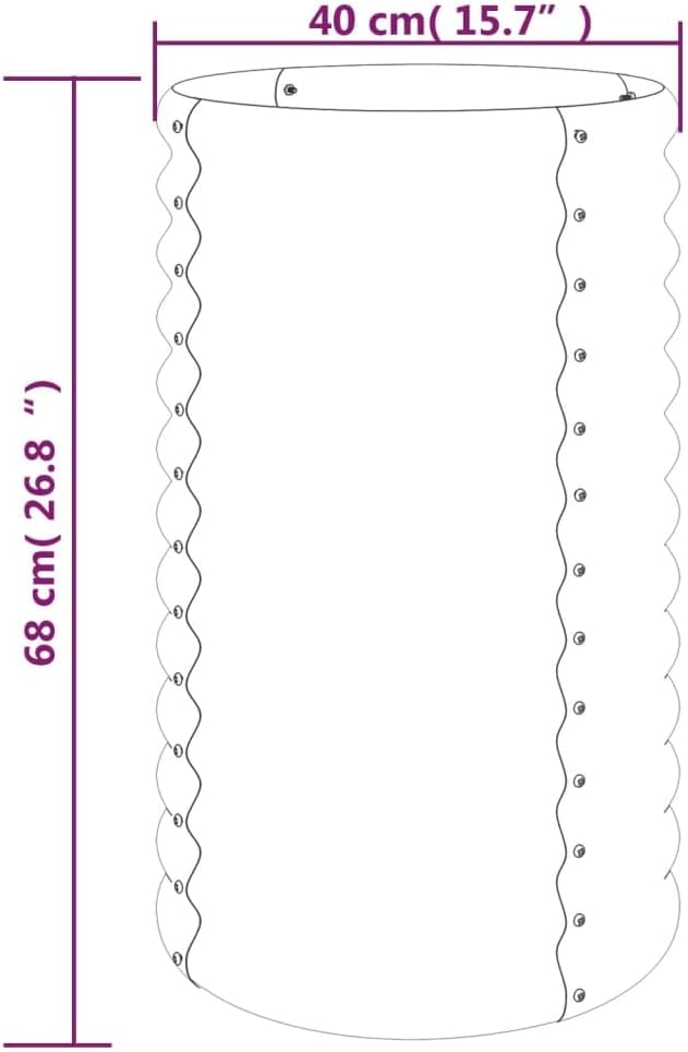 vidaXL Garden Planter Grey Powder-Coated Steel Medium Tough