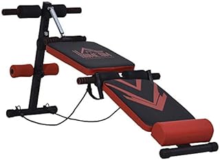 HOMCOM Multifunctional Sit Up Bench Foldable Fitness Equipment with Elastic Rope for Home Gym
