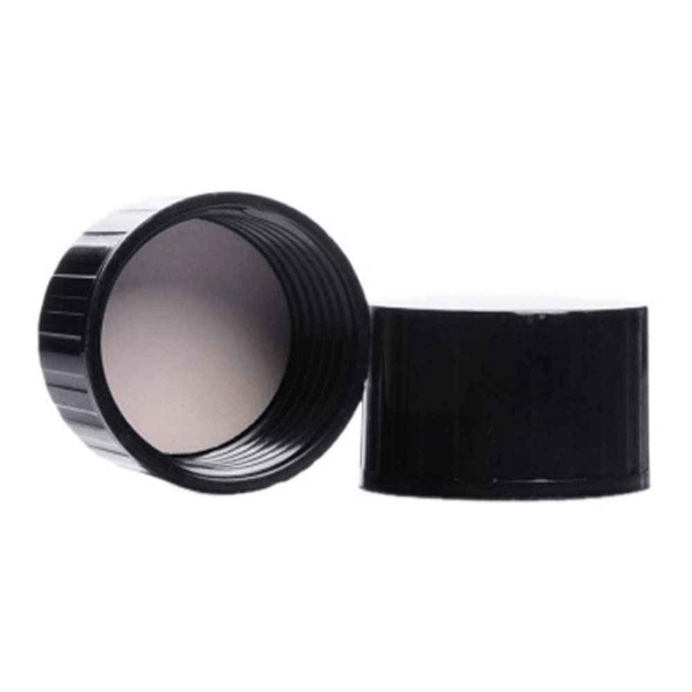 Kimble 45066B-38 Phenolic Screw Cap with White Rubber Liner, Black, 38-430 Cap Size (Case of 150)