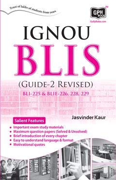 IGNOU B.LIB GUIDE-2 (BLI-225 &amp; BLIE-226,227,229) IN ENGLISH MEDIUM
