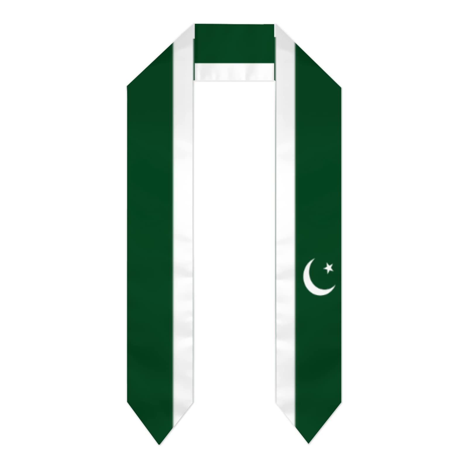 Pelnyc Unisex White Pakistan Flag Graduation Shawls Sash Stole International Study Cheers Adult