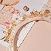 PartyforU 50th Birthday Headband - Handmade 50th Birthday Hairband with Flowers for Women Party Gift Photo Prop Happy Birthday Accessory
