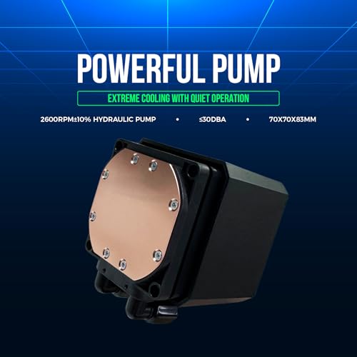 Image of Osprey 240mm AIO CPU Cooler, Copper-Aluminum Radiator, Leakproof ARGB Liquid Cooling System, 2600RPM Hydraulic Pump, Quiet ≤28.8dBA PWM Fans for Intel LGA 1700 /1200 /115X /2066 /AMD AM5 /AM4 /AM3 /FM1,Black