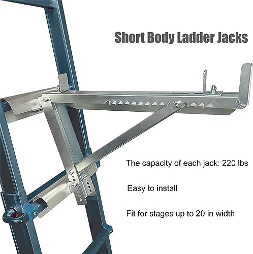 Yzzwer Ladder Jacks Bracket Extension - Adjustable Extension Scaffold Ladder Jack 2 Pack for Working 20 inch Stage by Yzzwer - Image 2