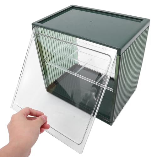 Caja de pan de doble capa SECFOU verde y transparente para cocina 5
