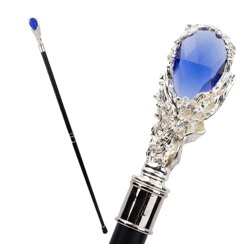 95cm Aluminum Alloy Double Festival Rehabilitation Training Cane, Brilliant Gem Crutch for Hiking, Trekking and Halloween Cosplay(Blue)