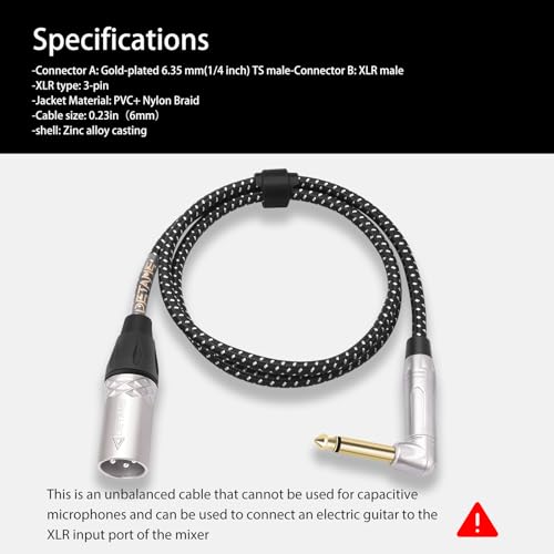 Câble XLR mâle vers jack 6,35 mm 90 degrés idéal home studio et scènes exigües - 4