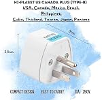 Canada Adaptateur universel de prise de voyage, 4 pc, UK Inde européenne à US Adaptateur, US Adaptateur de prise, US Adaptateur de Voyage, Plug Converter, Adapteur de Voyage Universel (Gray)